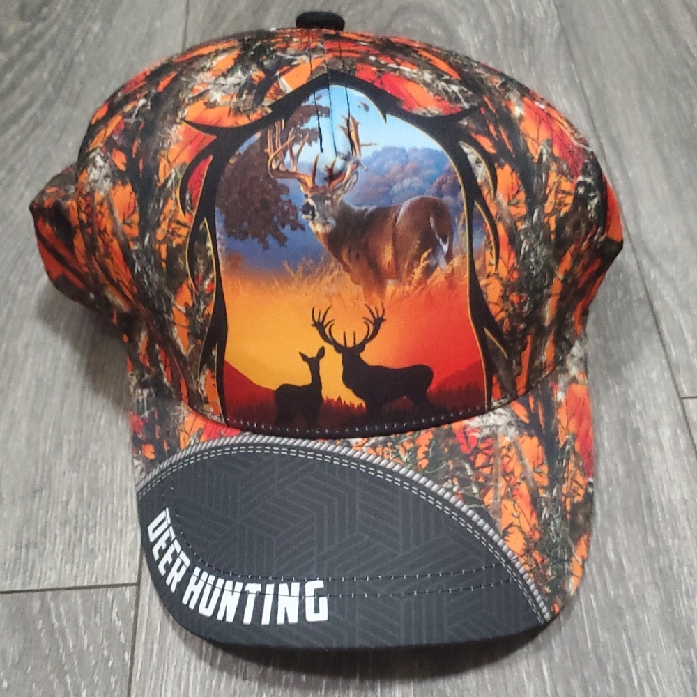 Asvance Orange Camouflage Deer Hunting Graphic Baseball Cap Hat